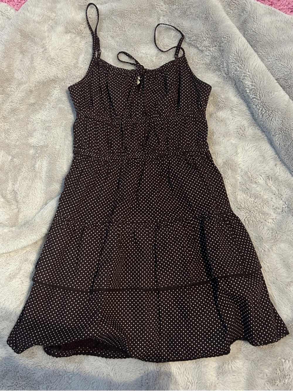 Girls Black Polka Dot Spaghetti Strap Sundress